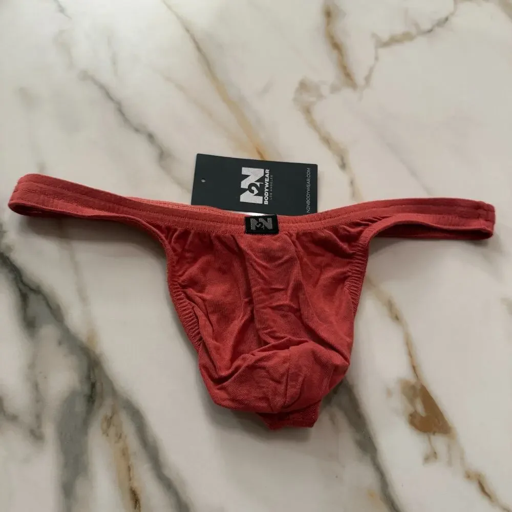 Set Of 2 N2N Bodywear Mens Essential Thong Color Terra Orange Size Large
